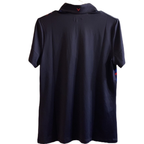 Callaway Golf Polo Multicolor Cooling Opti-Dri Dark Blue Red Strike Men’s Size M - Picture 10 of 11